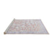 Serging Thickness of Machine Washable Contemporary Lavender Pinocchio Beige Rug, wshcon2586