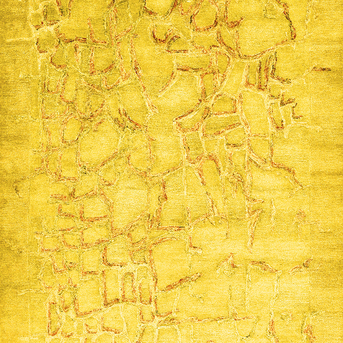 Abstract Yellow Contemporary Rug, con2586yw