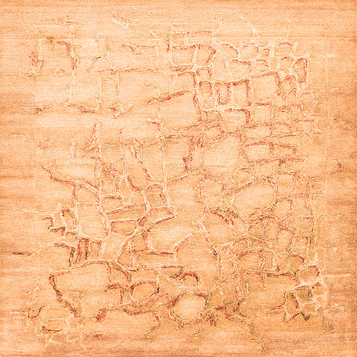 Serging Thickness of Abstract Orange Contemporary Rug, con2586org