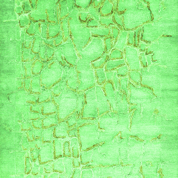 Serging Thickness of Machine Washable Abstract Green Contemporary Area Rugs, wshcon2586grn