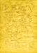 Machine Washable Abstract Yellow Contemporary Rug, wshcon2586yw