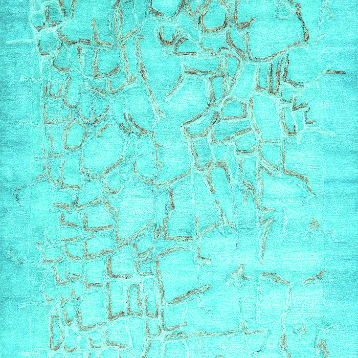 Abstract Turquoise Contemporary Rug, con2586turq