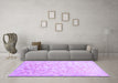 Machine Washable Abstract Purple Contemporary Area Rugs in a Living Room, wshcon2586pur