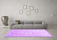 Machine Washable Abstract Purple Contemporary Rug, wshcon2586pur