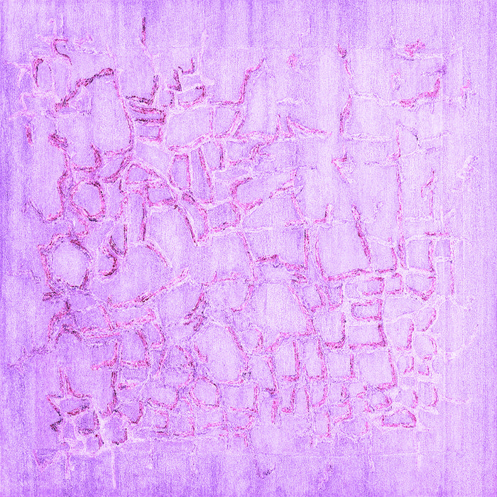 Square Abstract Purple Contemporary Rug, con2586pur