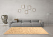 Machine Washable Abstract Brown Contemporary Rug in a Living Room,, wshcon2586brn