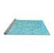 Sideview of Machine Washable Abstract Light Blue Contemporary Rug, wshcon2586lblu