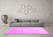 Machine Washable Abstract Pink Contemporary Rug in a Living Room, wshcon2586pnk