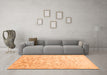 Machine Washable Abstract Orange Contemporary Area Rugs in a Living Room, wshcon2586org