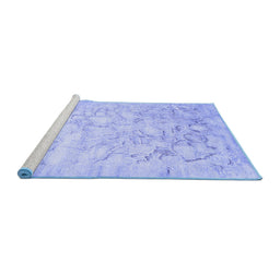 Sideview of Machine Washable Abstract Blue Contemporary Rug, wshcon2586blu