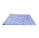 Sideview of Machine Washable Abstract Blue Contemporary Rug, wshcon2586blu