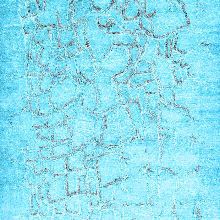 Machine Washable Abstract Light Blue Contemporary Rug, wshcon2586lblu