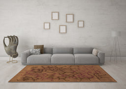 Machine Washable Abstract Orange Contemporary Area Rugs in a Living Room, wshcon2587org