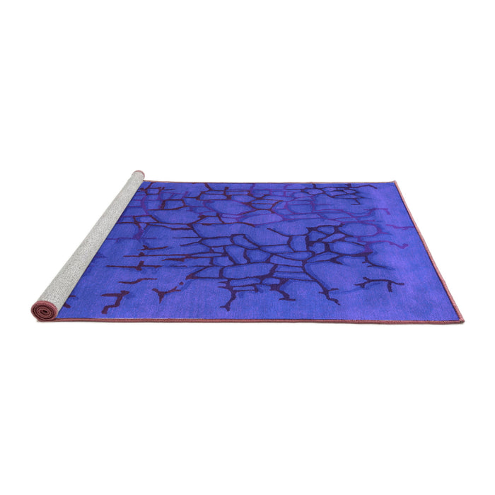Sideview of Machine Washable Abstract Purple Contemporary Area Rugs, wshcon2587pur