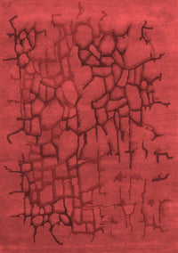 Abstract Red Contemporary Rug, con2587red