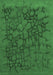 Machine Washable Abstract Emerald Green Contemporary Area Rugs, wshcon2587emgrn