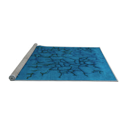 Sideview of Machine Washable Abstract Light Blue Contemporary Rug, wshcon2587lblu