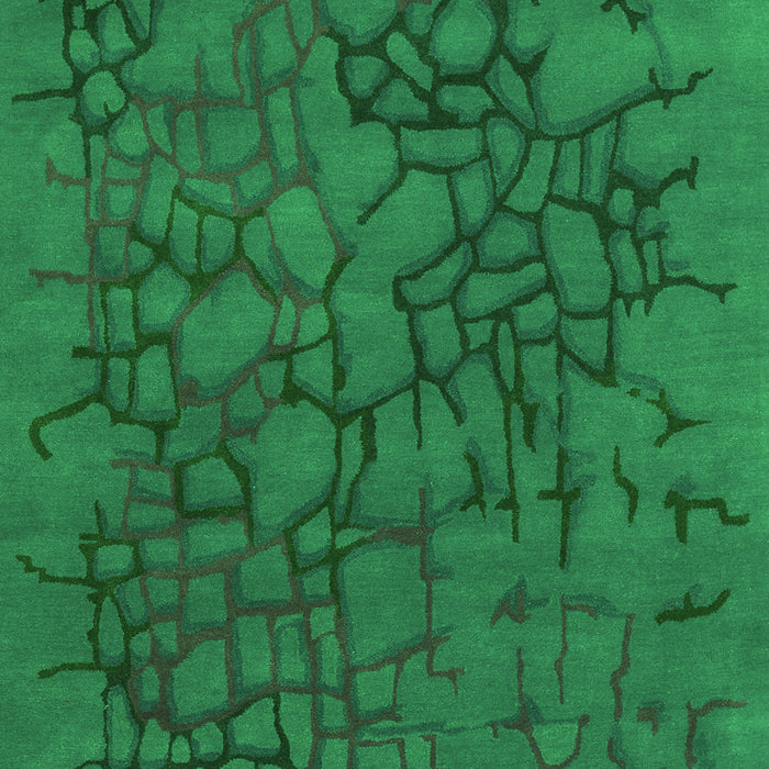 Serging Thickness of Machine Washable Abstract Green Contemporary Area Rugs, wshcon2587grn