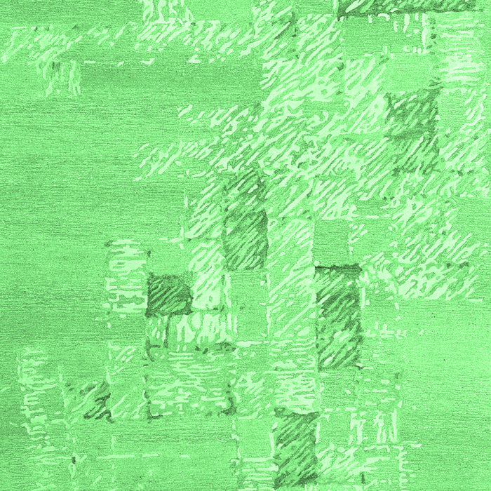 Machine Washable Abstract Emerald Green Contemporary Area Rugs, wshcon2588emgrn