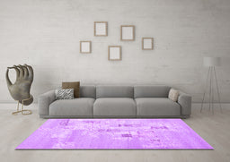 Machine Washable Abstract Purple Contemporary Area Rugs in a Living Room, wshcon2588pur