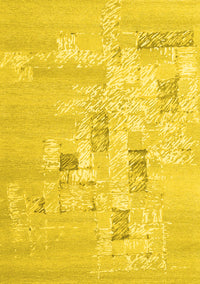 Abstract Yellow Contemporary Rug, con2588yw