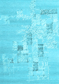 Abstract Light Blue Contemporary Rug, con2588lblu