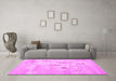 Machine Washable Abstract Pink Contemporary Rug in a Living Room, wshcon2588pnk