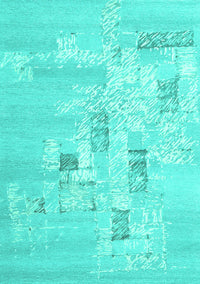 Abstract Turquoise Contemporary Rug, con2588turq