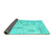 Sideview of Abstract Turquoise Contemporary Rug, con2588turq