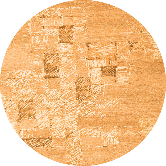 Square Abstract Orange Contemporary Rug, con2588org