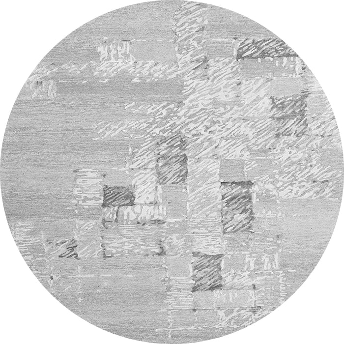 Square Abstract Gray Contemporary Rug, con2588gry