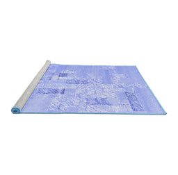 Sideview of Machine Washable Abstract Blue Contemporary Rug, wshcon2588blu