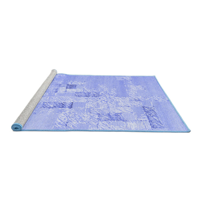 Sideview of Machine Washable Abstract Blue Contemporary Rug, wshcon2588blu