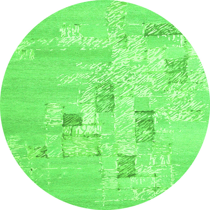 Machine Washable Abstract Green Contemporary Area Rugs, wshcon2588grn