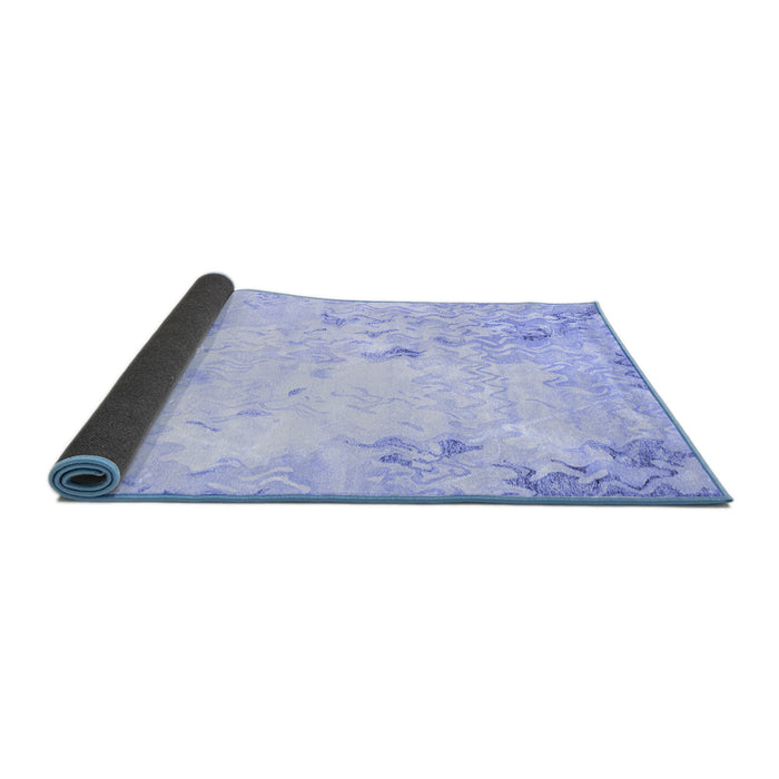 Sideview of Abstract Blue Contemporary Rug, con2589blu