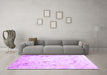 Machine Washable Abstract Purple Contemporary Area Rugs in a Living Room, wshcon2589pur