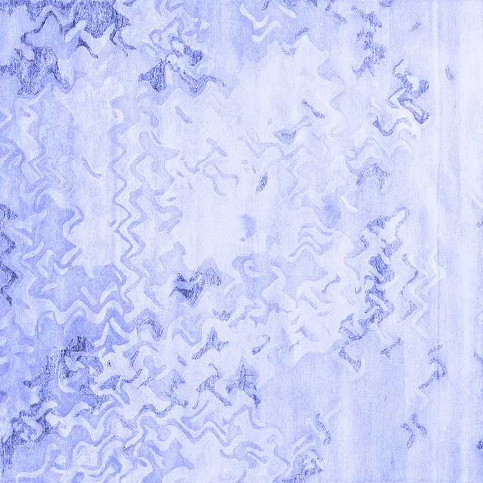 Square Machine Washable Abstract Blue Contemporary Rug, wshcon2589blu