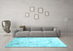 Machine Washable Abstract Light Blue Contemporary Rug in a Living Room, wshcon2589lblu