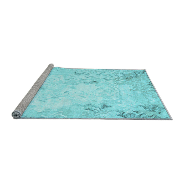 Sideview of Machine Washable Abstract Light Blue Contemporary Rug, wshcon2589lblu