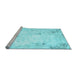 Sideview of Machine Washable Abstract Light Blue Contemporary Rug, wshcon2589lblu