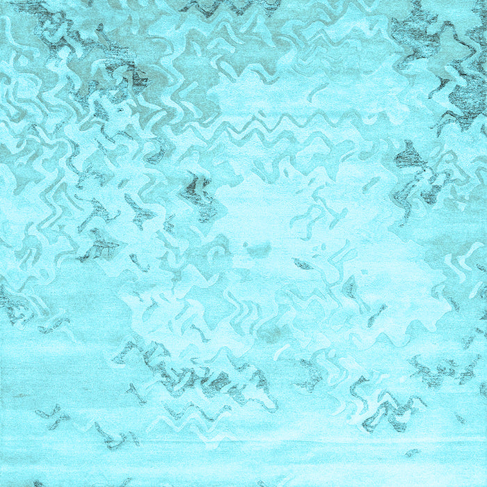 Square Abstract Light Blue Contemporary Rug, con2589lblu