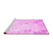 Sideview of Machine Washable Abstract Pink Contemporary Rug, wshcon2589pnk