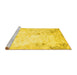 Sideview of Machine Washable Abstract Yellow Contemporary Rug, wshcon2589yw