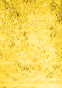 Abstract Yellow Contemporary Rug, con2589yw