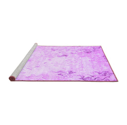 Sideview of Machine Washable Abstract Purple Contemporary Area Rugs, wshcon2589pur
