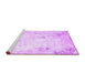 Sideview of Machine Washable Abstract Purple Contemporary Area Rugs, wshcon2589pur