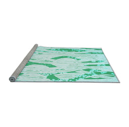 Sideview of Machine Washable Abstract Light Blue Contemporary Rug, wshcon258lblu