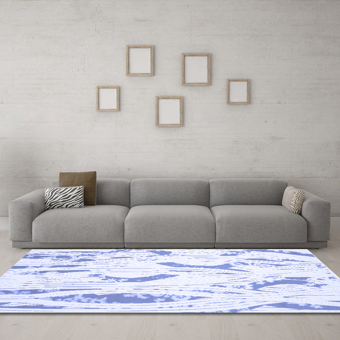 Machine Washable Abstract Blue Contemporary Rug in a Living Room, wshcon258blu