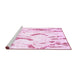 Sideview of Machine Washable Abstract Pink Contemporary Rug, wshcon258pnk