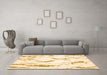 Machine Washable Abstract Orange Contemporary Area Rugs in a Living Room, wshcon258org